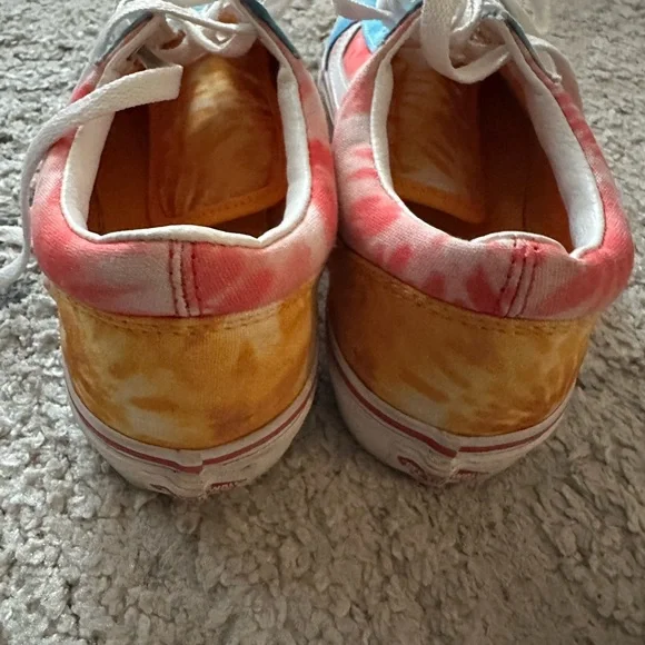 VANS Old Skool Tie Dye Blue, Pink Orange Sneaker Shoe Size 6 Junior - Picture 8 of 11